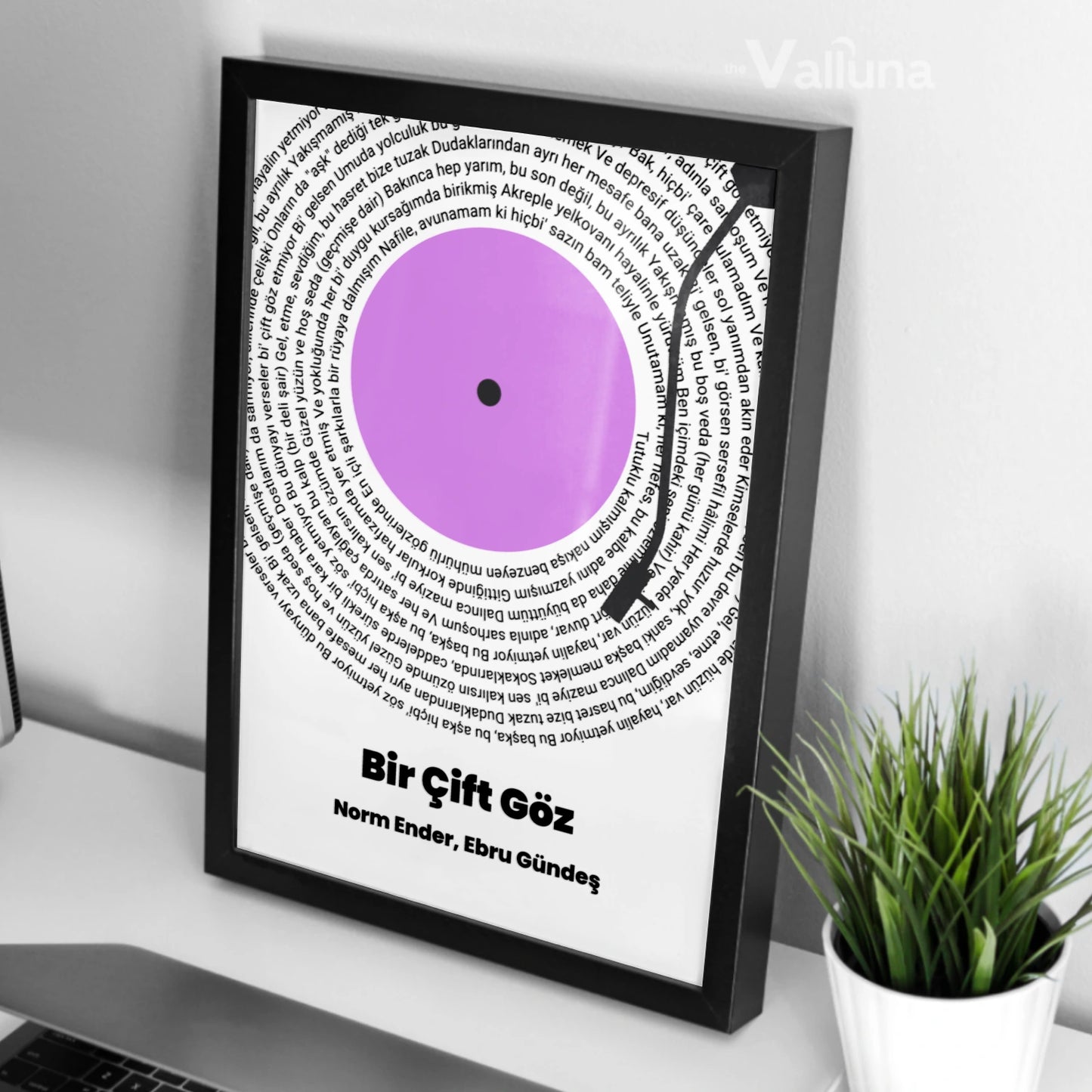 Özel vinly şarkı sözleri plağı | Çerçeveli Poster