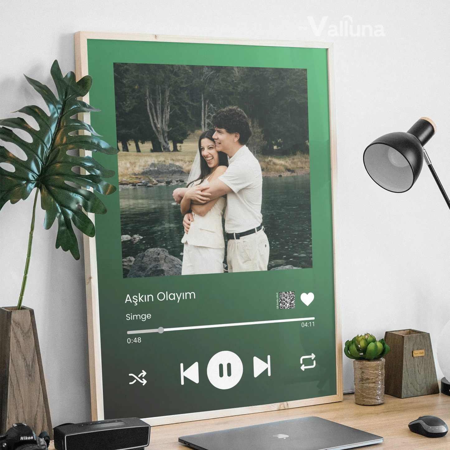 Kişiye özel Spotify Plağı ve QR kodu | Çerçeveli Poster