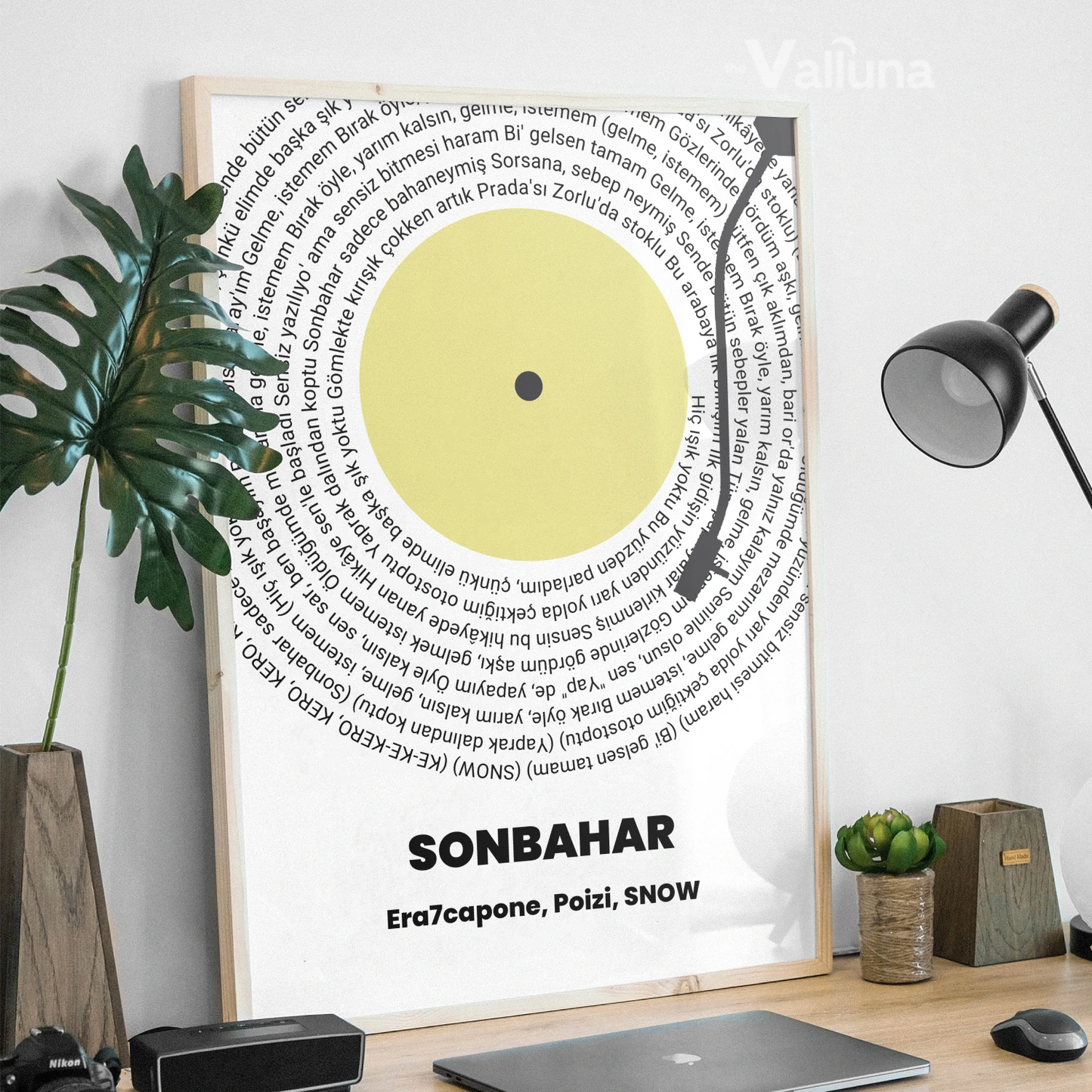 Özel vinly şarkı sözleri plağı | Çerçeveli Poster