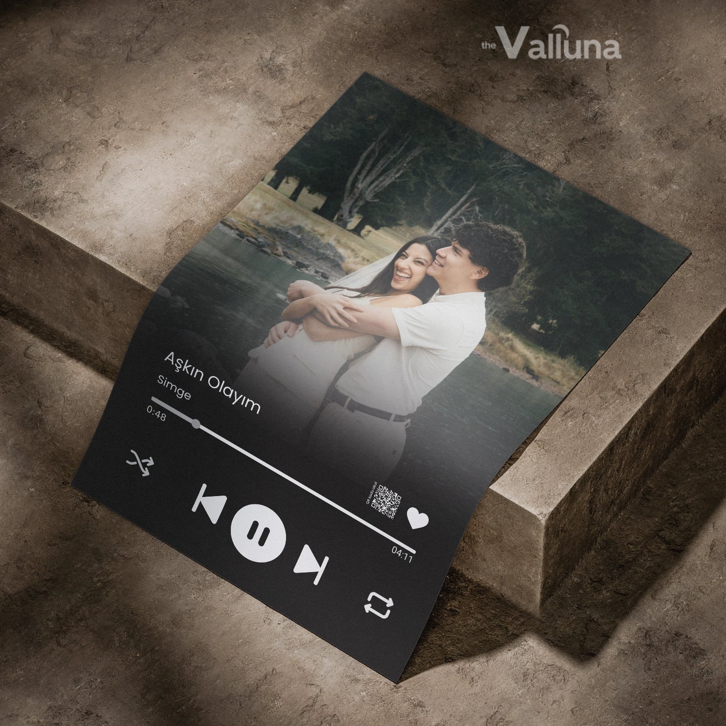 Kişiye özel Spotify Plağı ve QR kodu | Çerçeveli Poster