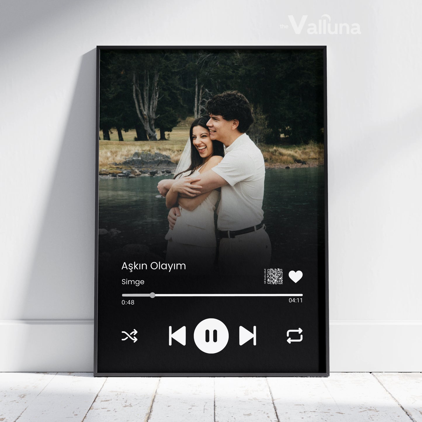 Kişiye özel Spotify Plağı ve QR kodu | Çerçeveli Poster