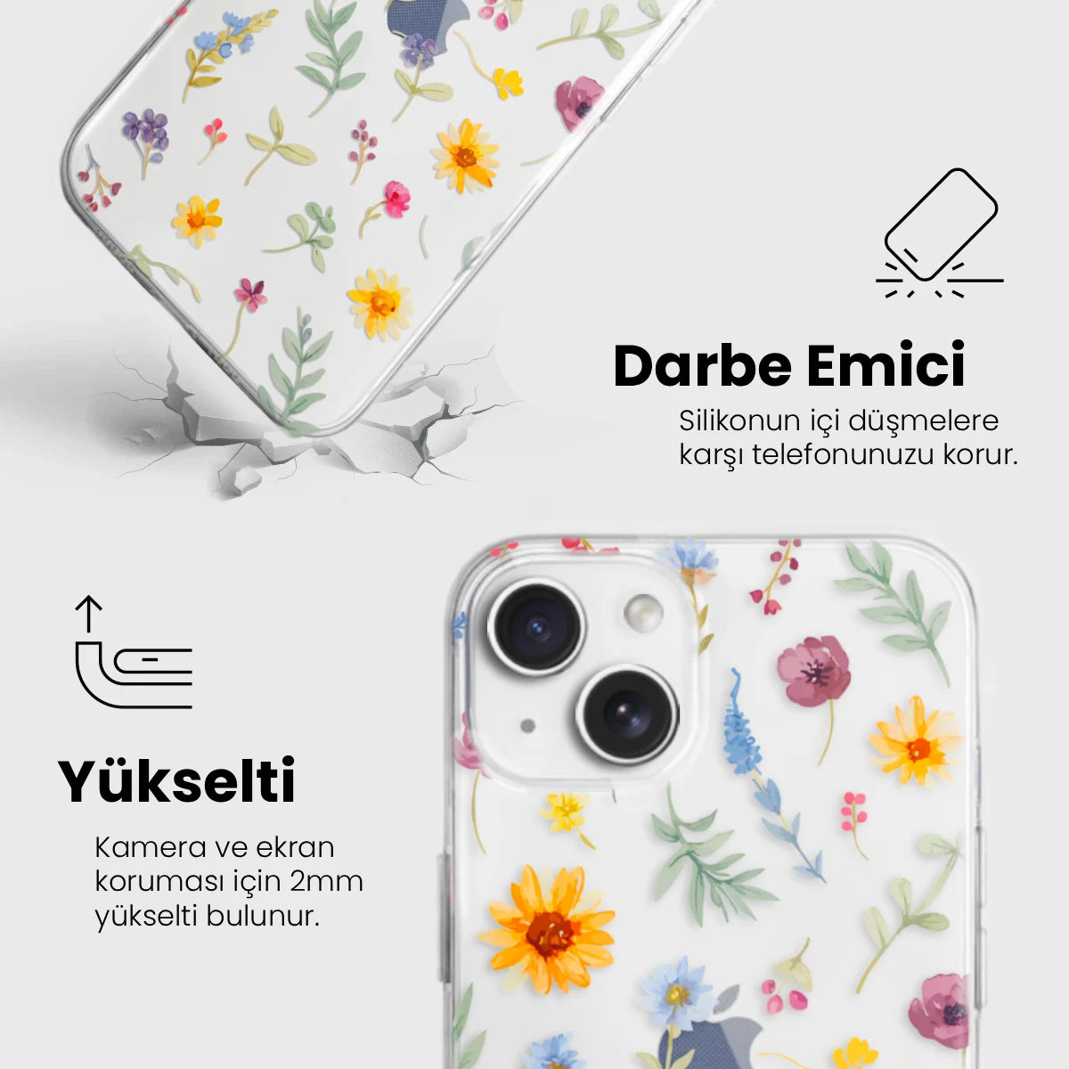 Floral Breeze - Şeffaf Telefon Kılıfı