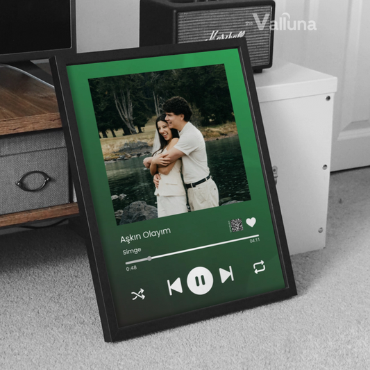 Kişiye özel Spotify Plağı ve QR kodu | Çerçeveli Poster