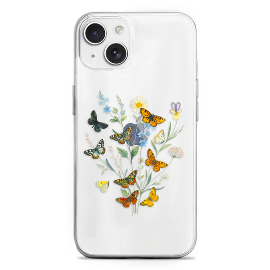 Vintage Butterfly - Şeffaf Telefon Kılıfı