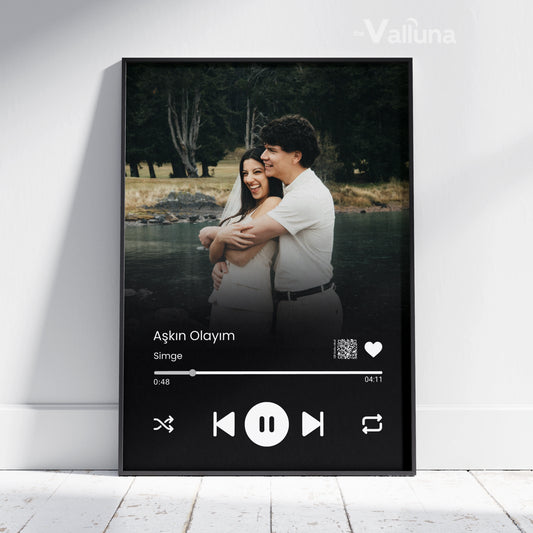 Kişiye özel Spotify Plağı ve QR kodu | Çerçeveli Poster
