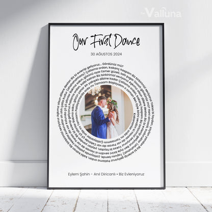 İlk dansımız şarkı sözleri | Çerçeveli Poster