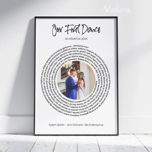 İlk dansımız şarkı sözleri | Çerçeveli Poster