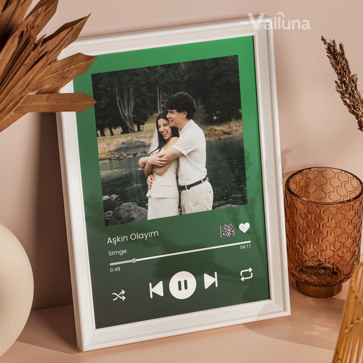 Kişiye özel Spotify Plağı ve QR kodu | Çerçeveli Poster