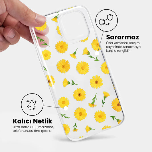 Floral Charm - Şeffaf Telefon Kılıfı