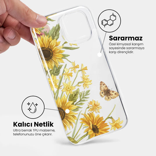 Floral Sunbath - Şeffaf Telefon Kılıfı