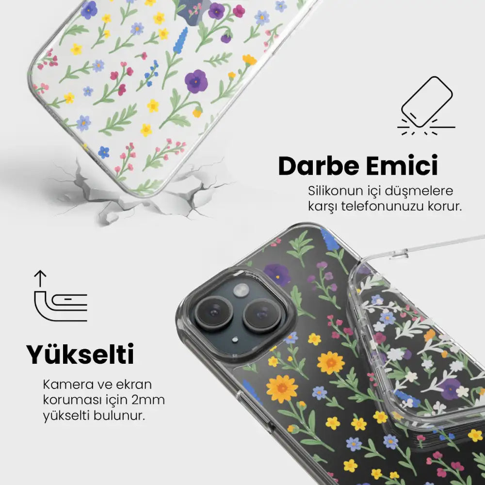 Floral Bloom - Şeffaf Telefon Kılıfı