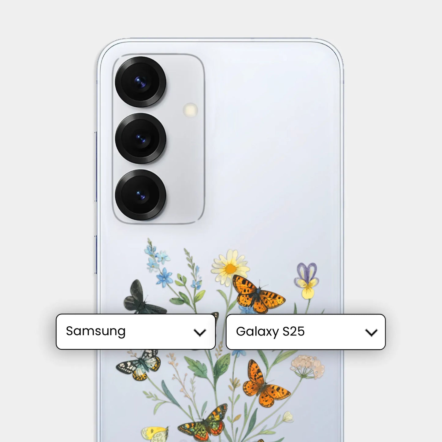 Vintage Butterfly - Şeffaf Telefon Kılıfı