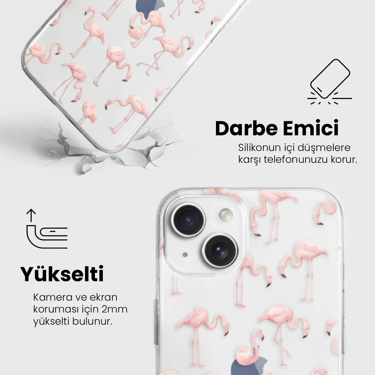 Nostalgic Pink - Şeffaf Telefon Kılıfı