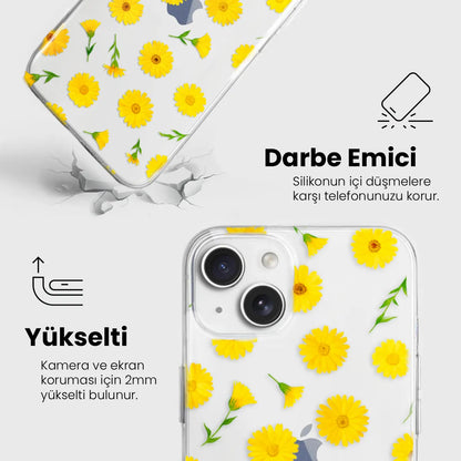 Floral Charm - Şeffaf Telefon Kılıfı