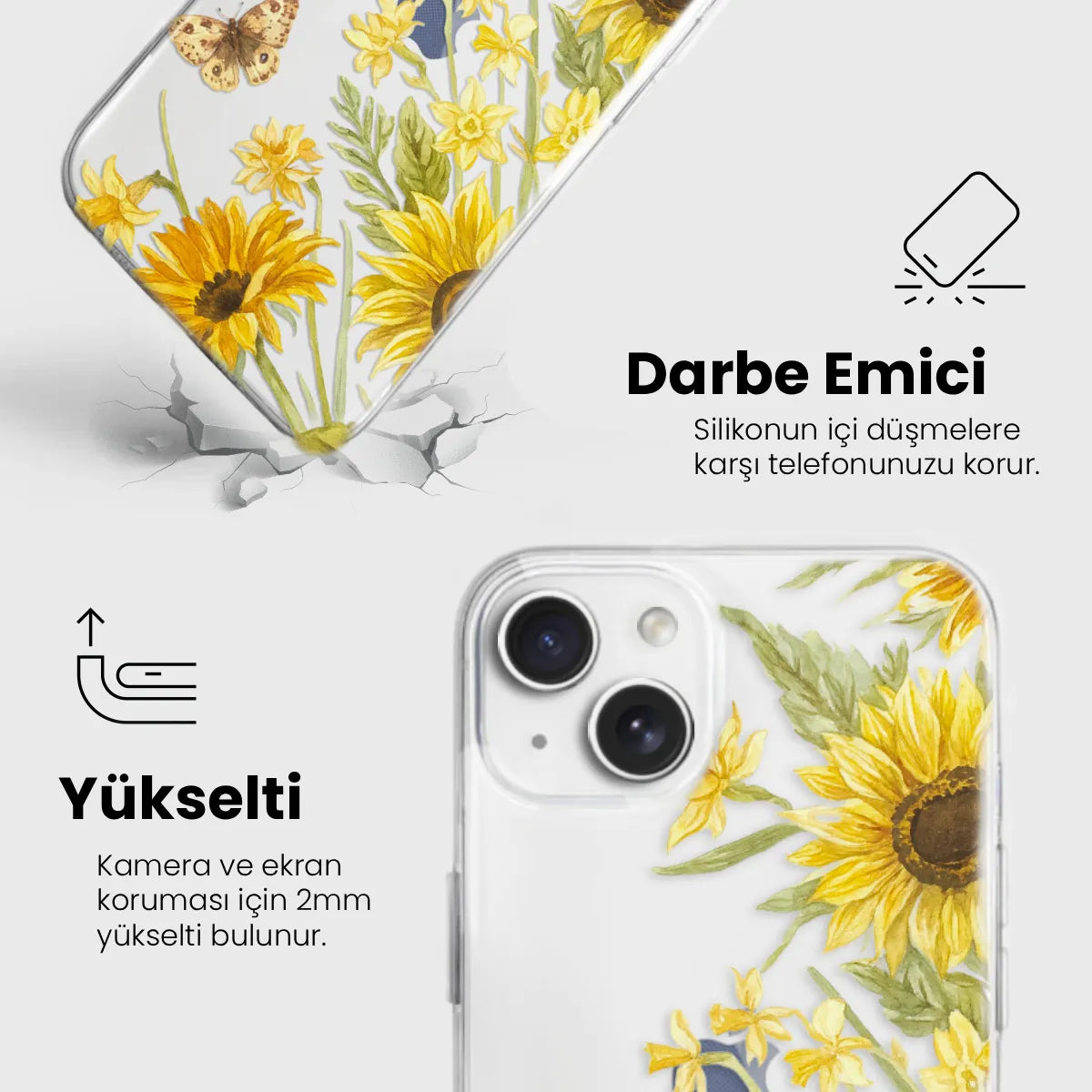 Floral Sunbath - Şeffaf Telefon Kılıfı