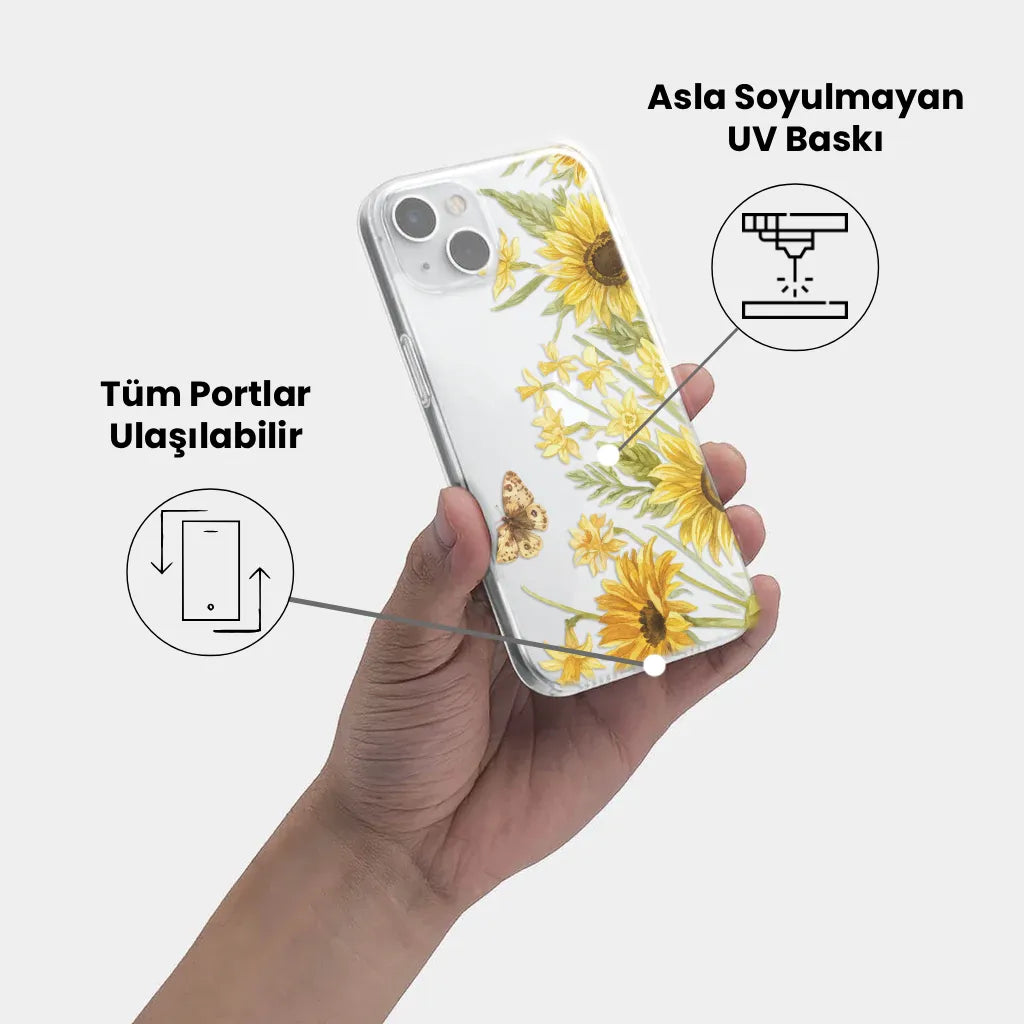 Floral Sunbath - Şeffaf Telefon Kılıfı