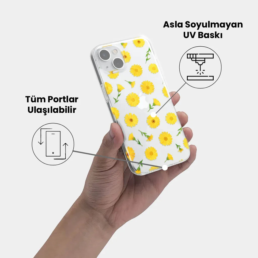Floral Charm - Şeffaf Telefon Kılıfı