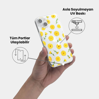 Floral Charm - Şeffaf Telefon Kılıfı