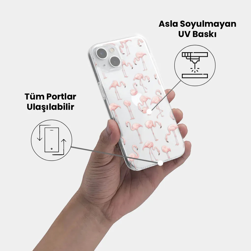 Nostalgic Pink - Şeffaf Telefon Kılıfı